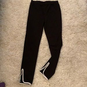Black pants with zipper on ankles